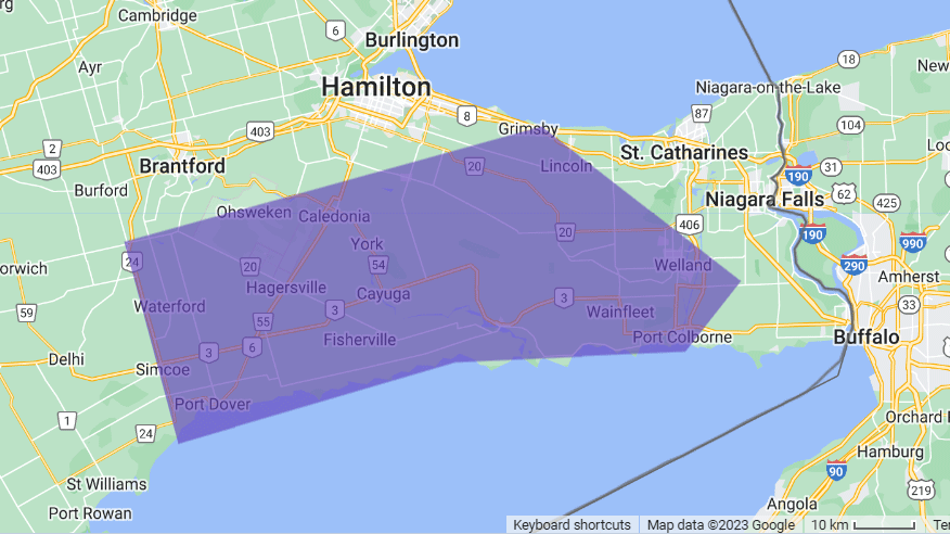 Animated map showing Kool Springs delivery zones